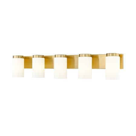 Z-Lite Burk 5 Light Vanity, 38in. W x 7.25in. H, Luxe Gold 746-5V-LG